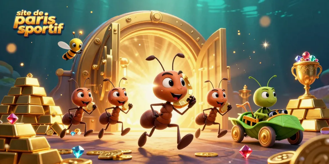 Faites vos paris sur le site de paris sportif avec un visuel captivant de l'aventure des fourmis.