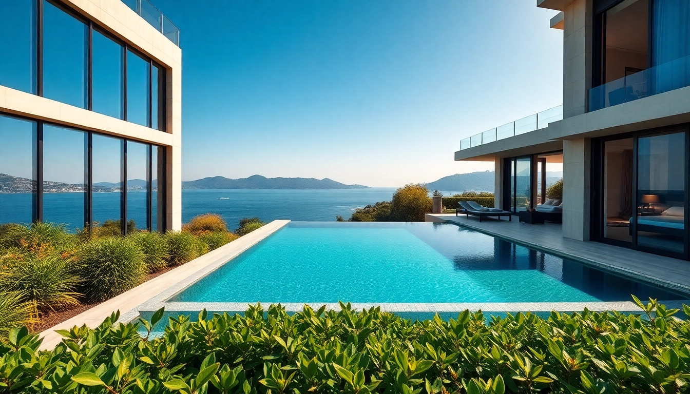 Stunning villa representing real estate in Alanya with an infinity pool and Mediterranean views.
