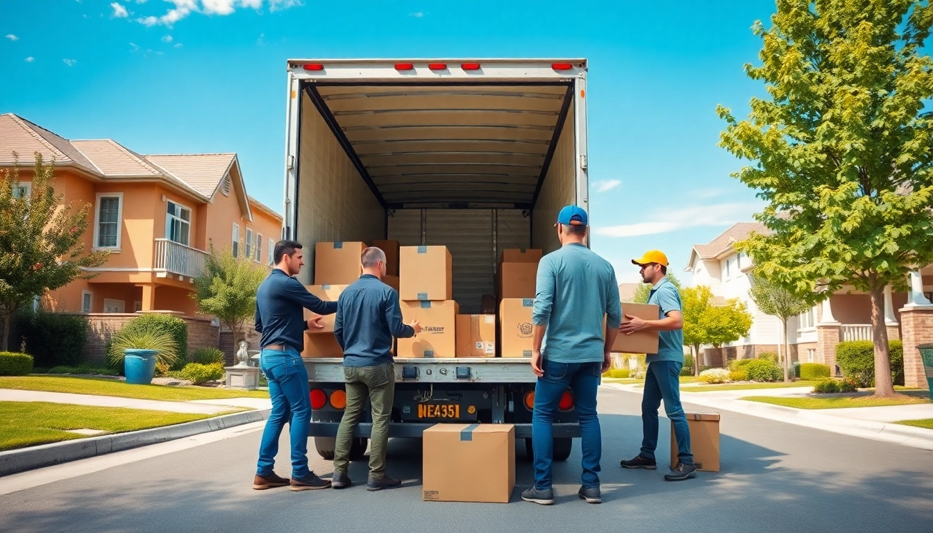Packers and movers wakad efficiently load items into a truck in a vibrant neighborhood.