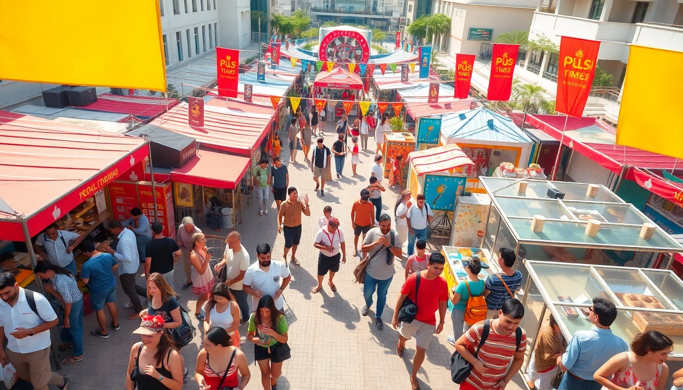 Discover exciting activities and experiences at https://pulsetimes.ae/things-to-do, showcasing a vibrant outdoor festival atmosphere.