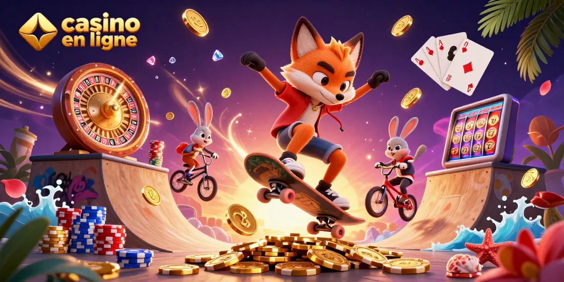 Action de jouer au casino en ligne avec des personnages animés et une ambiance dynamique.