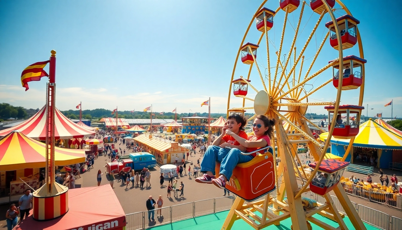 Fun fair rides for hire Newcastle creating joy at a vibrant fairground setting.