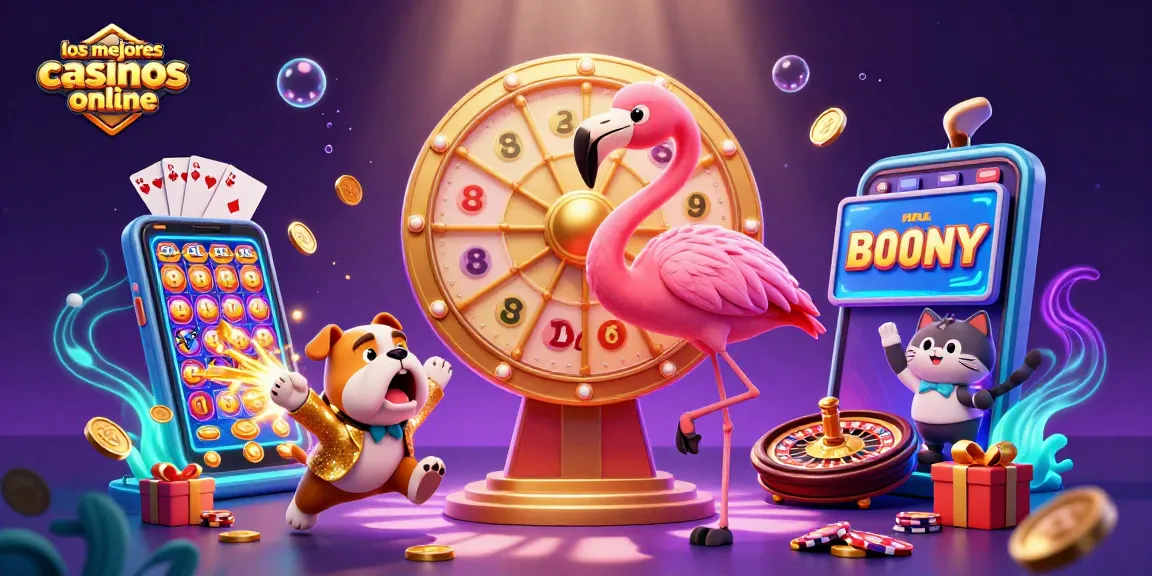 Gira la rueda de los mejores casinos online mientras el bulldog celebra diversión y premios.