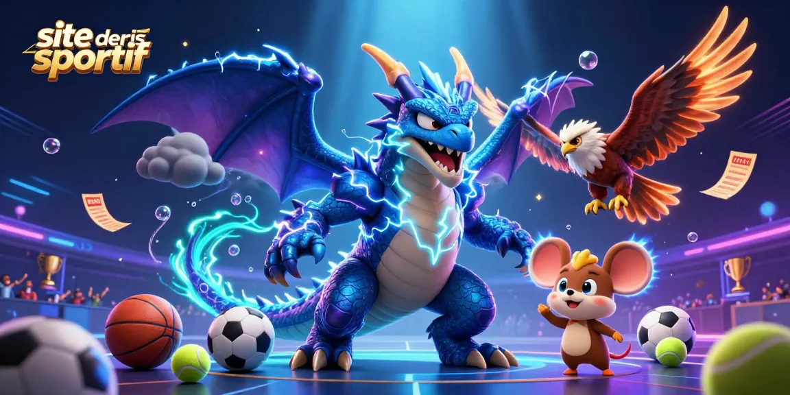 Vivez l'excitation des paris sur le site de paris sportif avec des personnages de dragons et d'oiseaux vibrants.