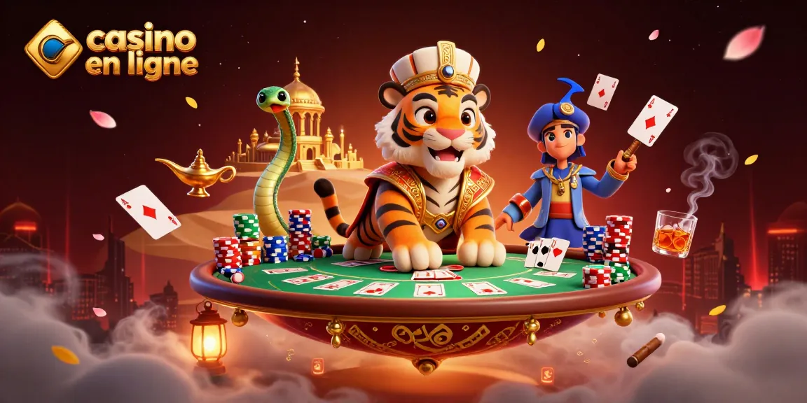Jouez dans un casino en ligne avec un sultan et des jetons de poker, illuminé par des lanternes.
