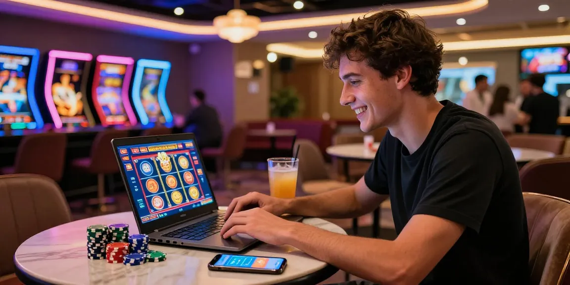 Engaging gaming experience at a credit card casino, highlighting https://ibn.org.uk with vibrant slot games and a modern setting.
