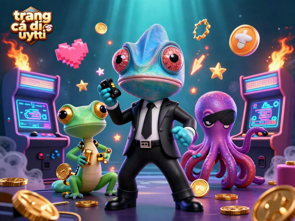 Cảnh sắc trang cá độ uy tín, chameleon điệp viên trong bộ suit với bạn đồng hành gecko và bạch tuộc phản diện, màu sắc tươi sáng