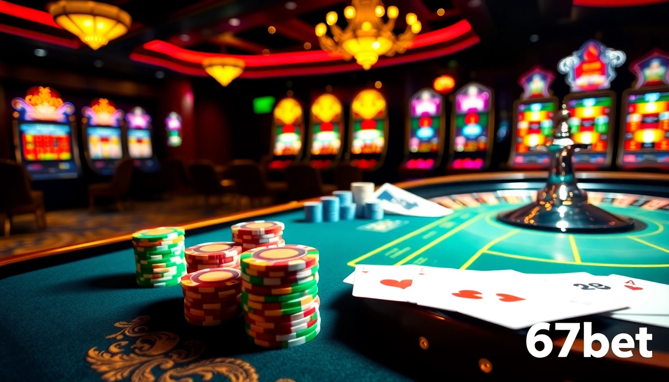 Experience the thrill of gambling at 67bet with vibrant casino tables and exciting action.