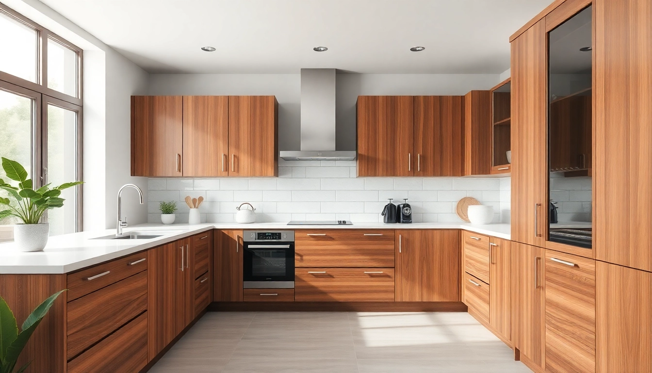 Showcasing custom cabinets with elegant design in a well-lit modern kitchen.