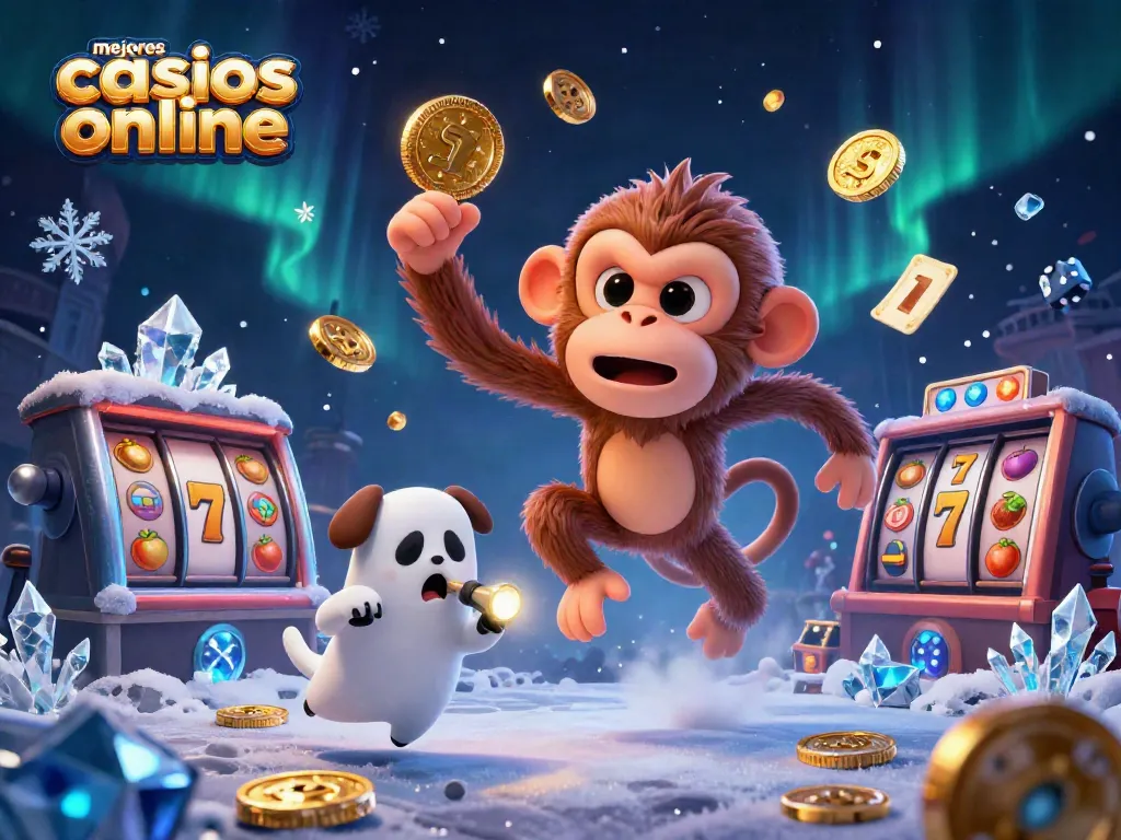 Jugando en los mejores casinos online con una escena mágica llena de juegos de azar.