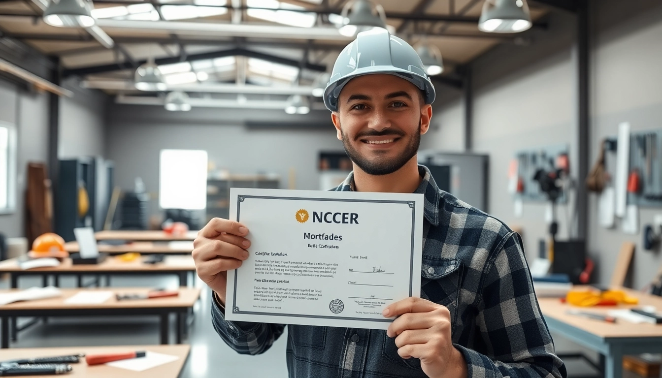 NCCER certification awarded to a trade worker showcasing skills and professional readiness.