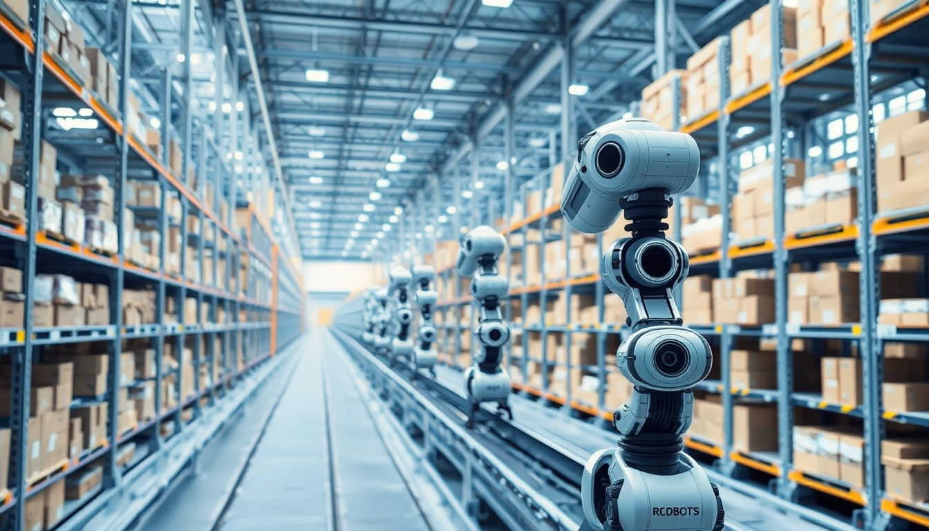 Robots improving the distribution of goods in a dynamic warehouse, showcasing technology's impact.