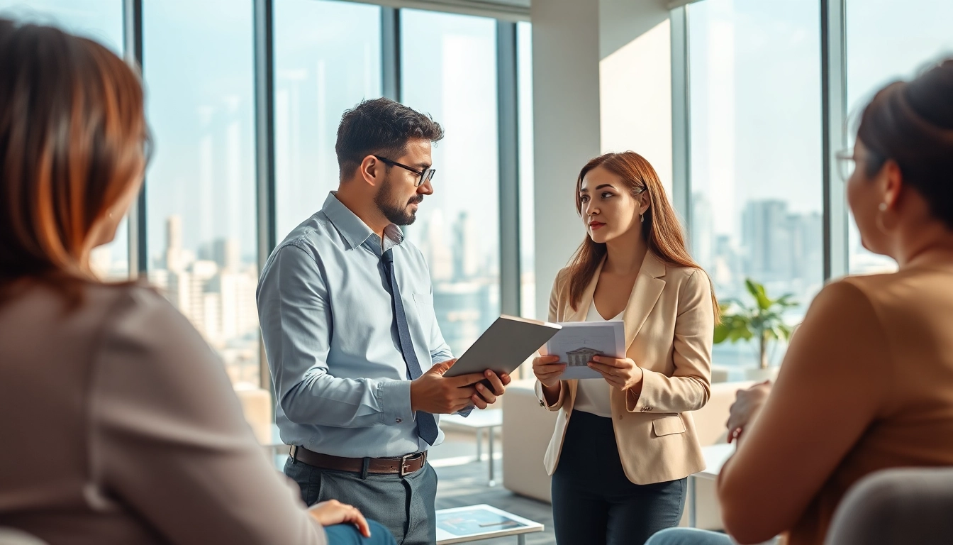 Klienten besprechen Immobilienoptionen beim top Immobilienmakler https://frankfurt-bester-immobilienmakler.de