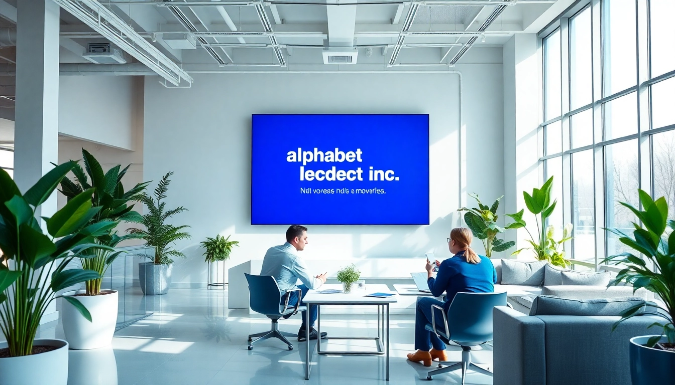 Visual representation emphasizing the alphabet inc vision statement in a modern workspace with bright natural lighting.