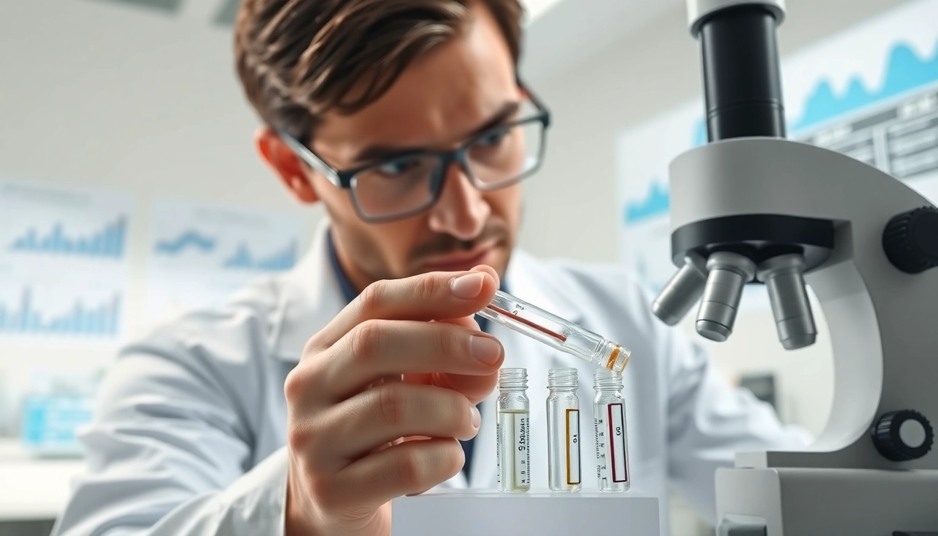 Buy peptides online with confidence in a professional lab setting, showcasing peptide analysis.
