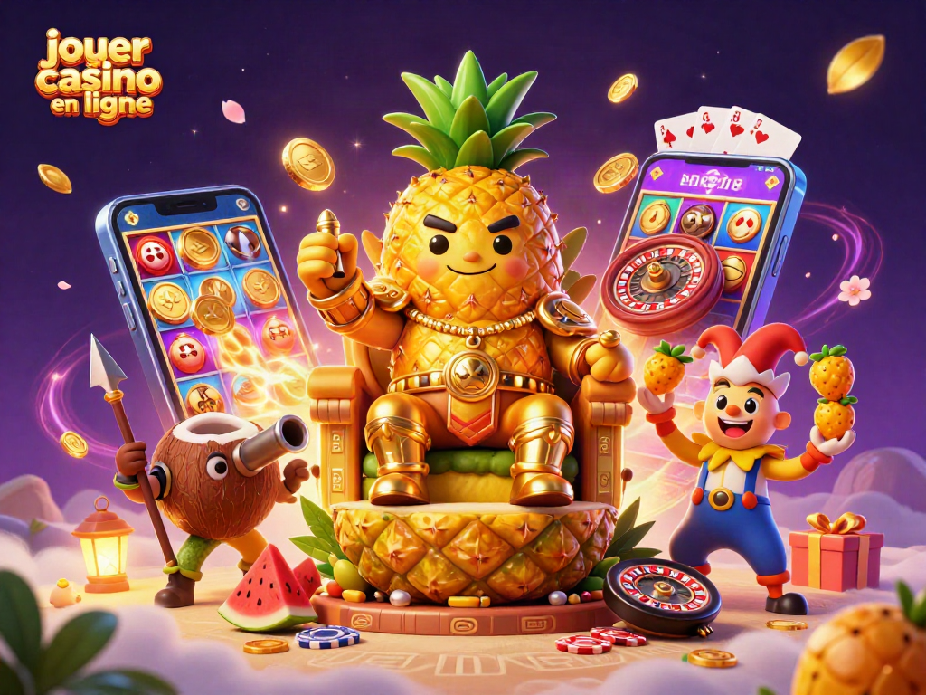 Jouer au casino en ligne avec des personnages stylisés et des éléments de jeu colorés.