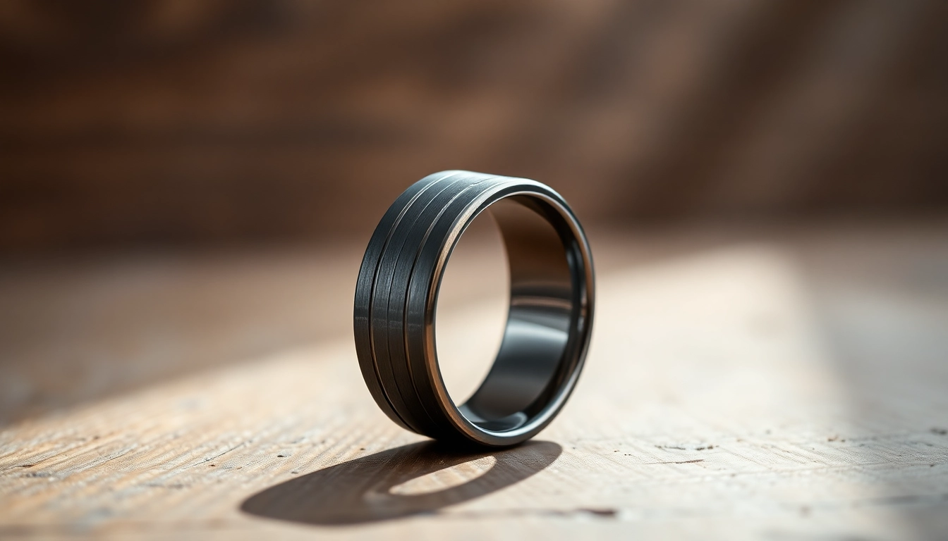 Showcase Gunmetal Wedding Bands for Men highlighting unique matte and polished finishes.