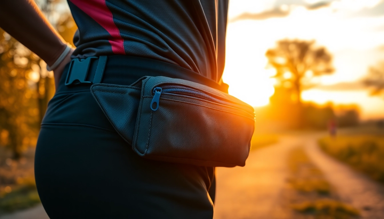 Active runner using a reliable running belt for essentials during outdoor exercise.
