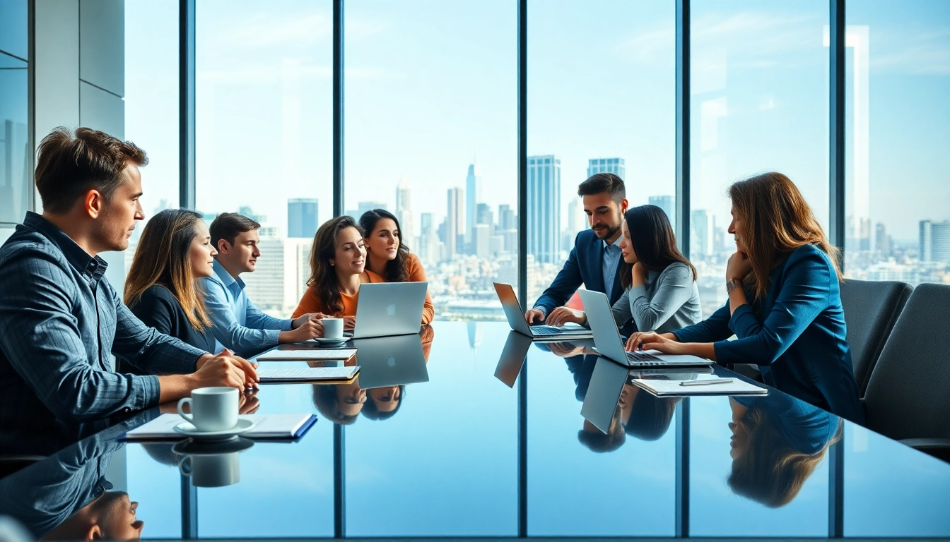 Engaged individuals in a professional business meeting discussing strategies and growth opportunities.