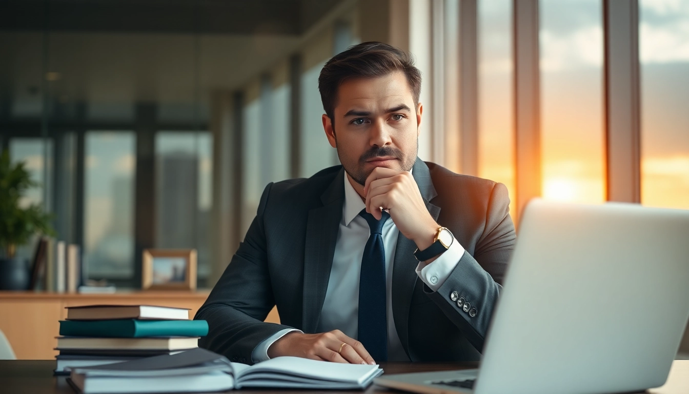San Antonio accident lawyer analyzing case documents in a professional office setting.