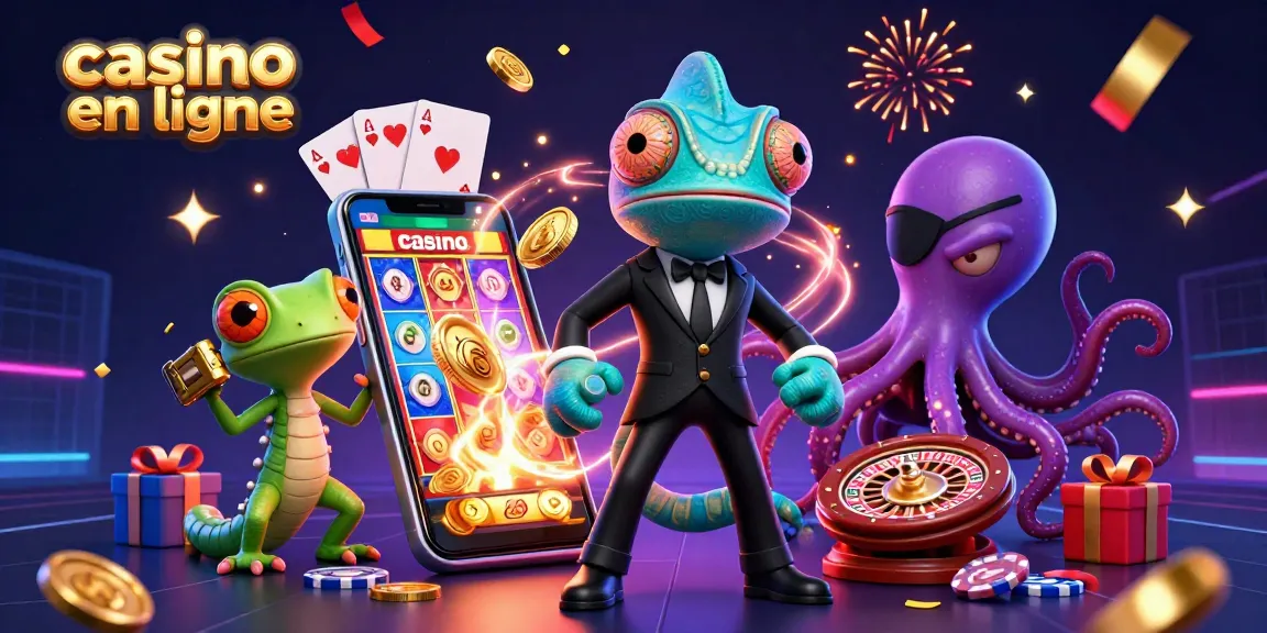 Plongez dans l'univers du casino en ligne avec des personnages dynamiques et des éléments de jeu palpitants.