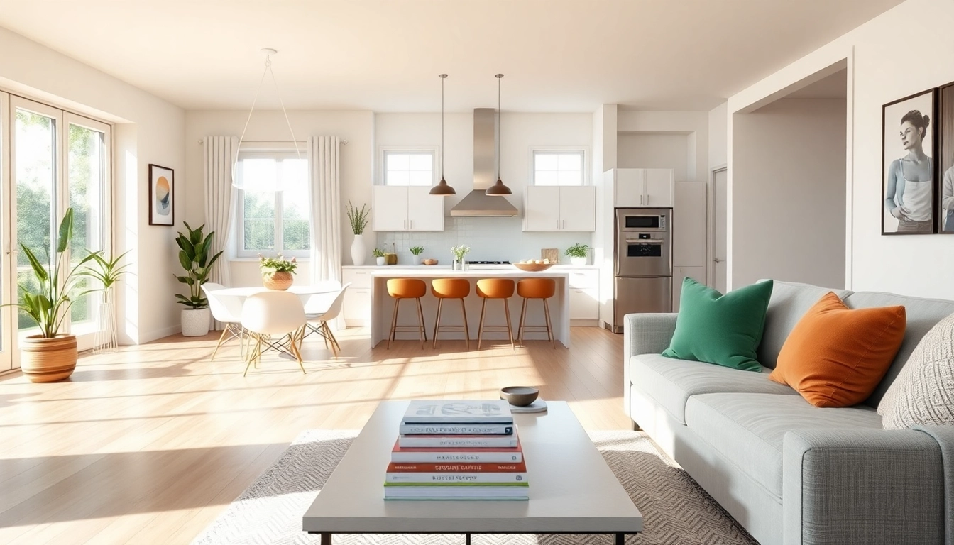 Home renovation showcasing a modern living room transformation with bright decor.