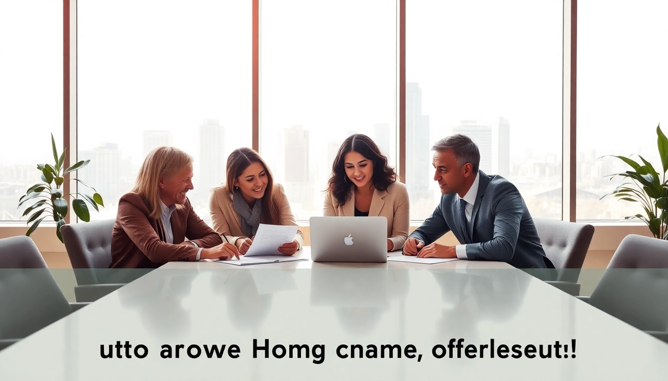 Illustration of family exploring auto and home protection plans in modern office.