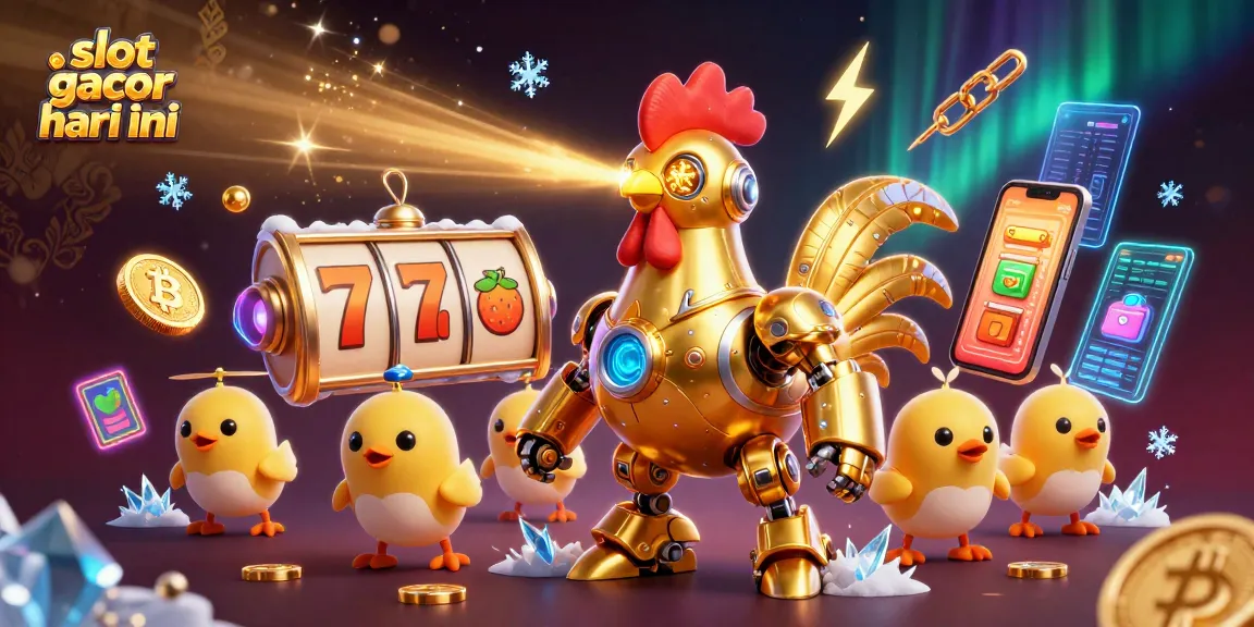 Spin to win with slot gacor hari ini showcased in an exciting 3D casino scene full of vibrant elements.