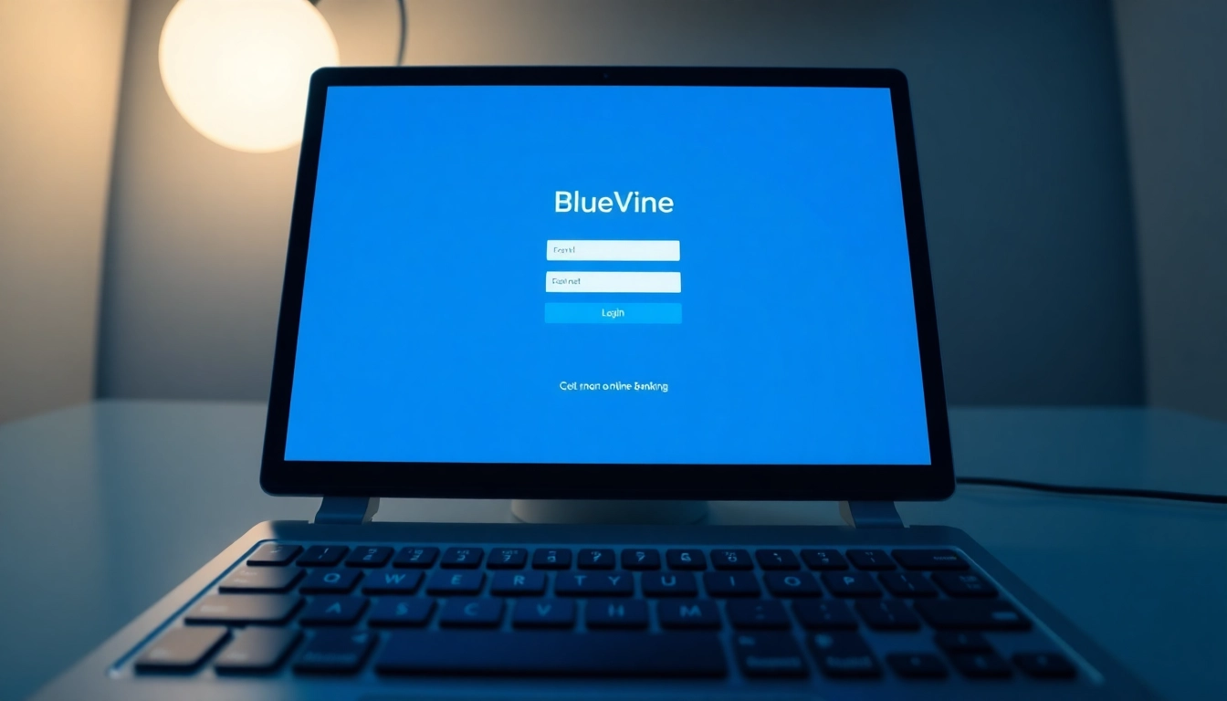 Access the BlueVine login page easily through secure methods on a computer screen.