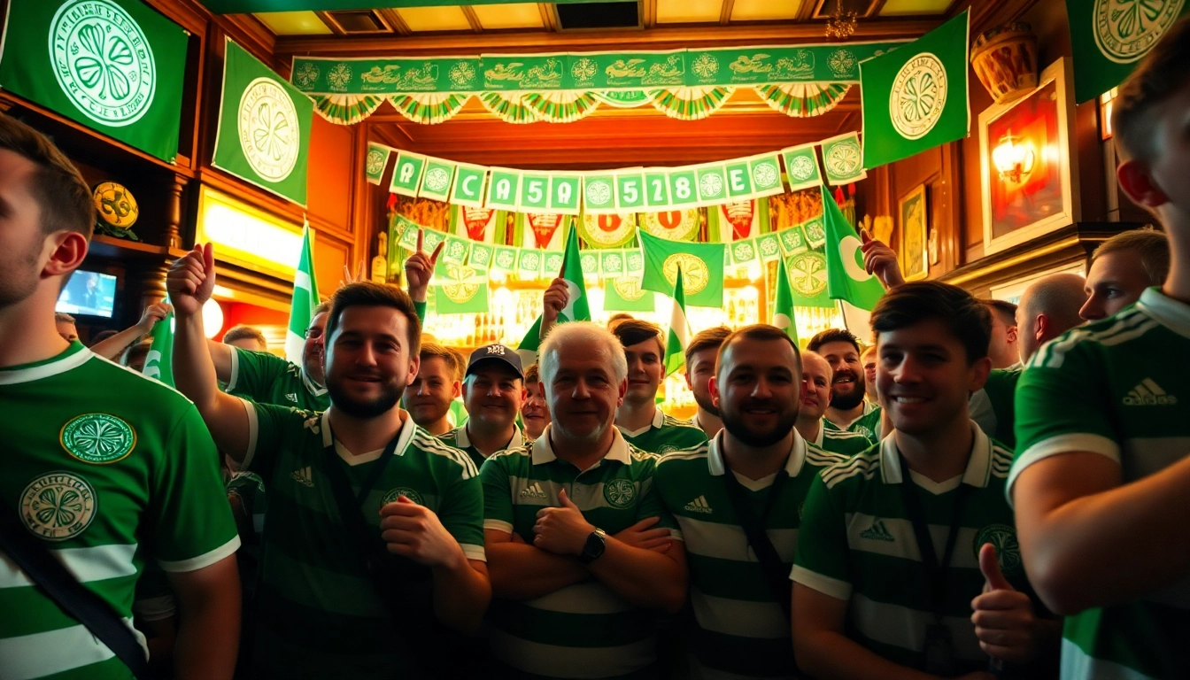 Fans celebrating csc hamburg at a vibrant pub with flags and energetic ambiance.