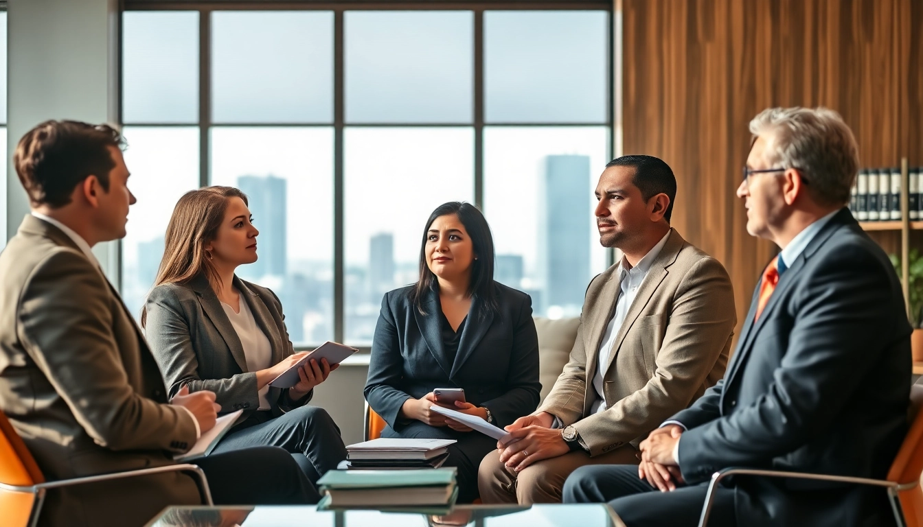Virginia Immigration Lawyers engaged in a thoughtful consultation with a client in a modern office.