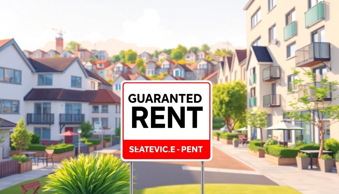 Guaranteed rent in Southall showcased with a modern apartment and vibrant background.
