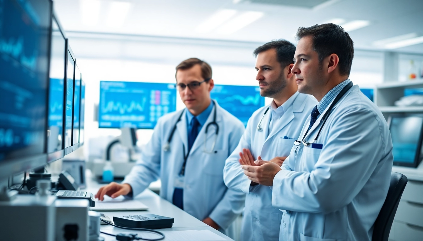 Researchers analyzing data from the ADAPTABLE Aspirin Study in a modern laboratory setting.