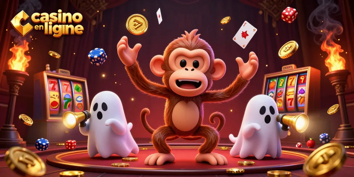 Action palpitante dans un casino en ligne avec un monkey poltergeist jonglant.