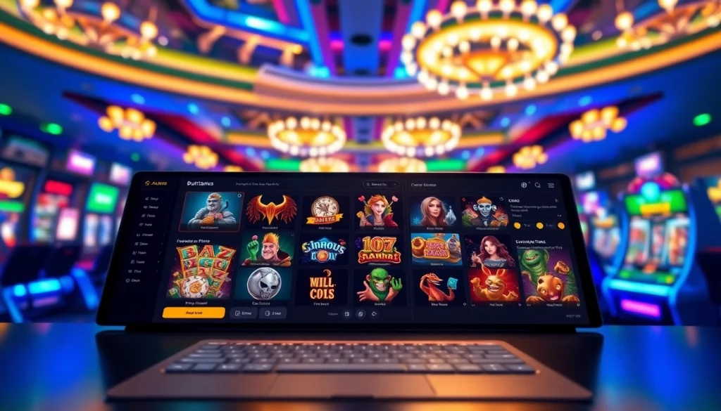 Memperlihatkan antarmuka game digital bukti4d yang semarak dan menarik di kasino online.