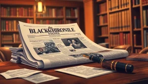 Highlighting the blackchronicle newspaper, showcasing historic articles and vibrant images of black heritage.