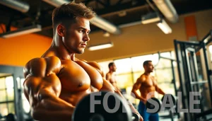 Explore HGH FOR SALE in a vibrant gym with focused athletes showcasing strength and vitality.