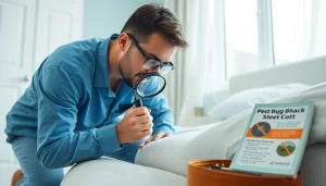 Inspecting for bedbugs at https://affordablebedbugexterminators.com with a professional technician.