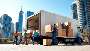 Efficient movers providing Toronto moving services in a vibrant urban setting.