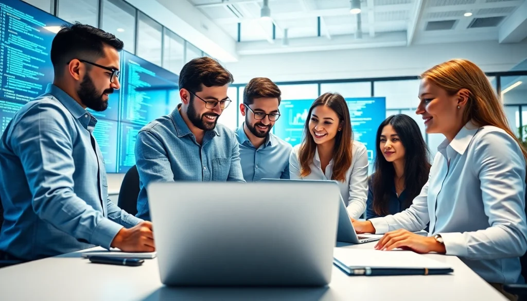 Team of Fredericksburg IT Companies professionals collaborating on technological solutions.