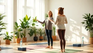 Engaging in natural ways to improve energy levels through yoga in a serene indoor setting.