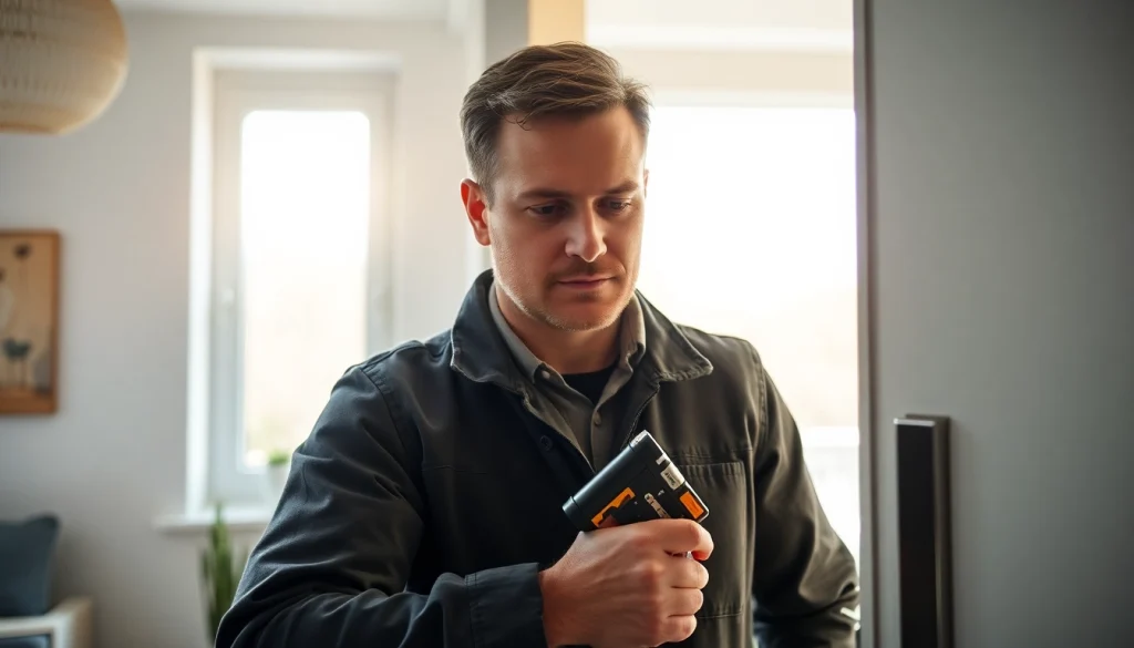 Schlüsseldienst Rastatt öffnet beschädigungsfrei eine Tür mit professioneller Technik.