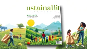Engage with sustainability insights from https://www.unsustainablemagazine.com through a vibrant magazine cover.