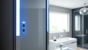 Sonni Spiegelschrank mit modernem Design und integrierter Beleuchtung im Badezimmer.