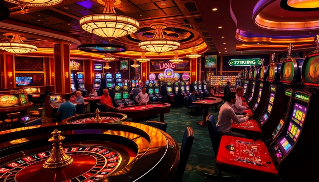 79king casino scene showcasing vibrant roulette wheels and excited players.