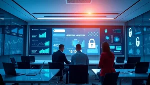 Сцена современной финансовой технологии, подчёркивающая надёжную онлайн-ставочную платформу 79king с защищёнными цифровыми интерфейсами.