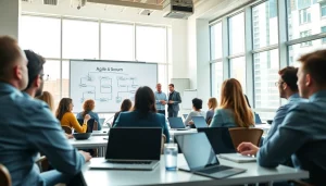 Engaged participants learning about project management at https://www.careersprints.com training session.