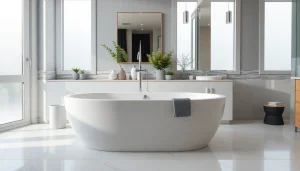 Enhance your space with a bathroom remodeling service featuring modern design and elegant fixtures.