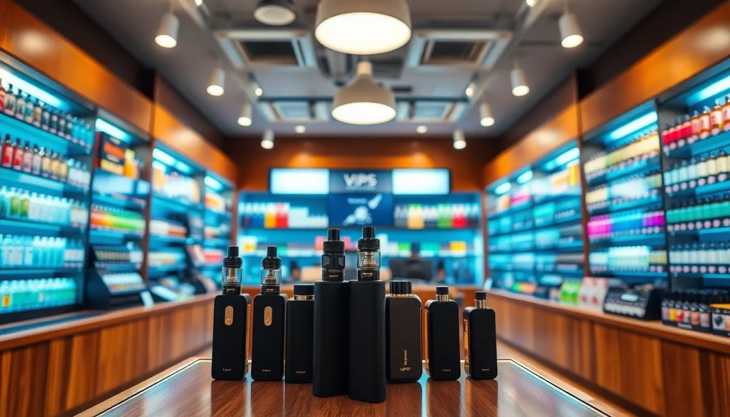 Vap shop mit ansprechender Produktauswahl und einladender Atmosphäre.
