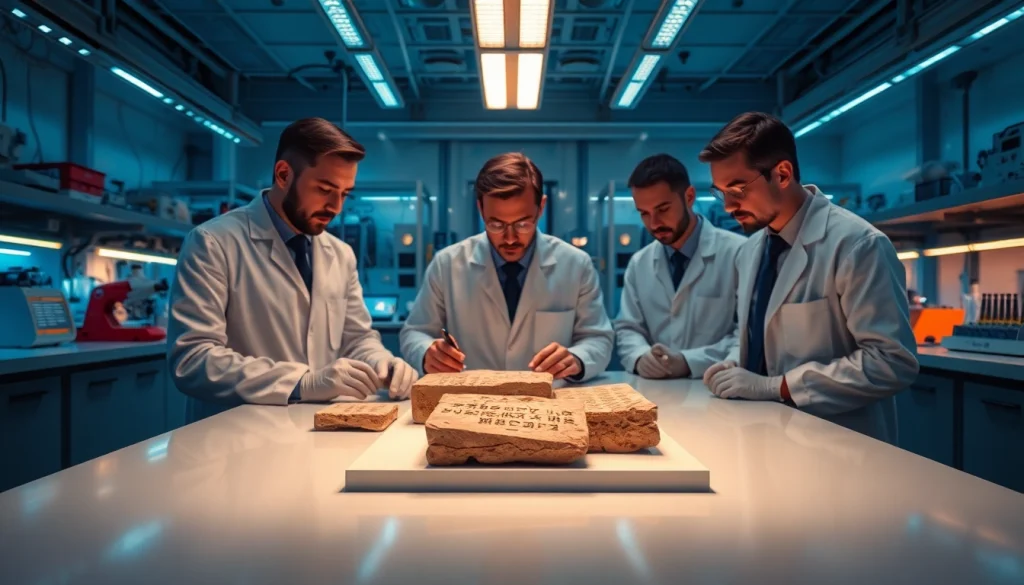 Explore the Gilgamesh Project concept at www.trilgameshproject.com with scientists in a futuristic research lab.